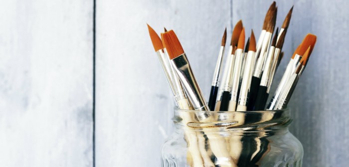 Painting brushes long
