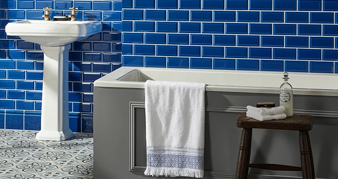 Windsor Blue Metro Tiles from the Artworks range