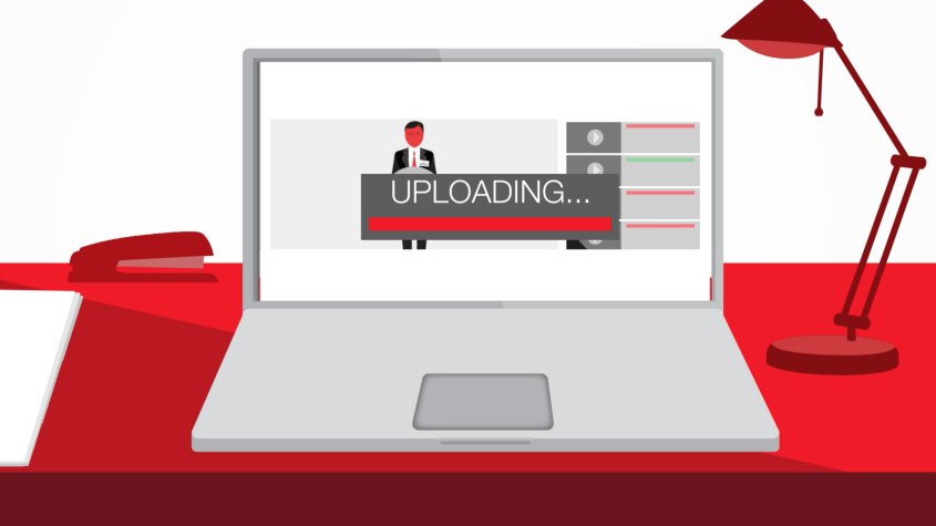 Laptop uploading media