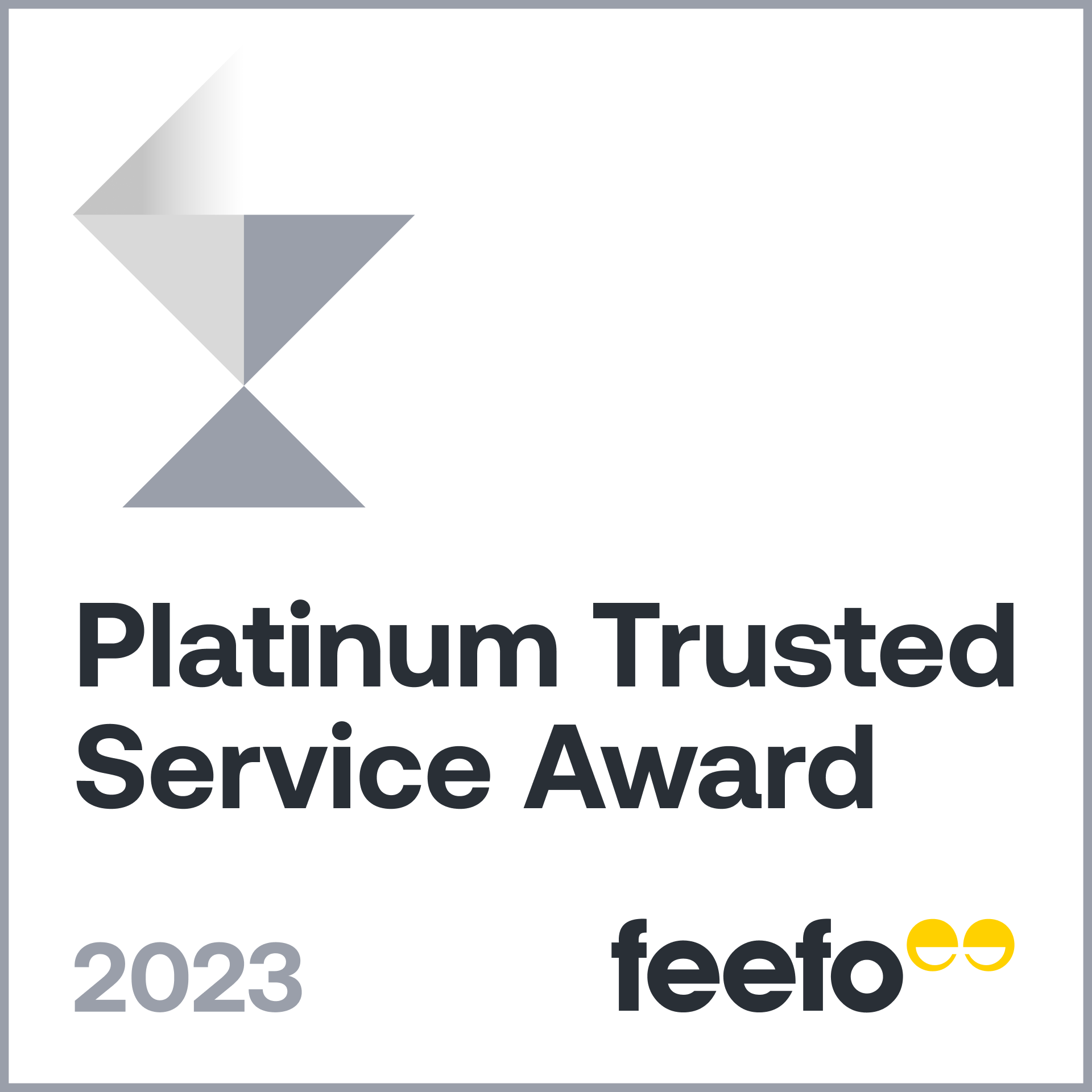 Feefo Platinum Trusted Service Award Badge 2023