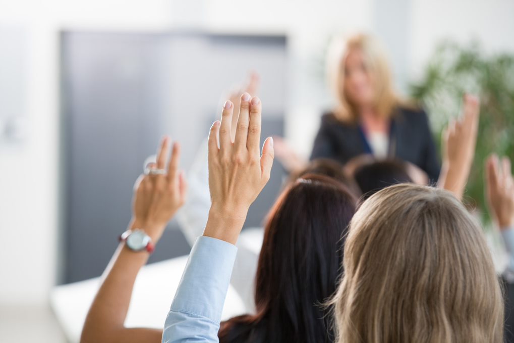 raised hands in presentation