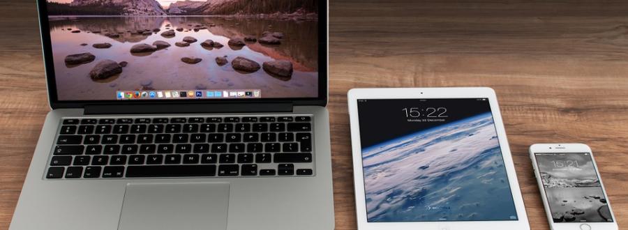 latop tablet and phone on desk