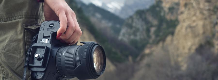 photographer doing a shoot in the wilderness