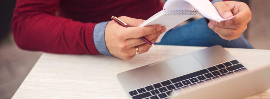 business owner reviewing tax return receipts