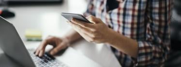 business founder typing