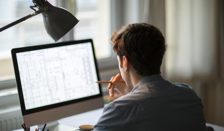 Person Working at Computer