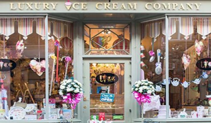 shop front of the Luxury Ice Cream Company in York