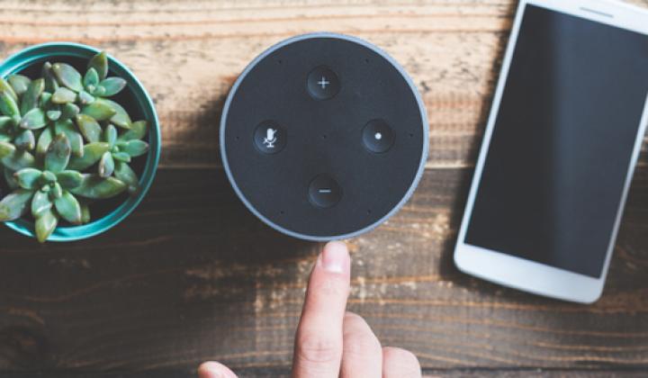 voice search device on table next to phone