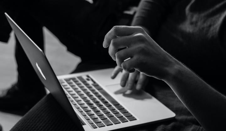 black and white laptop