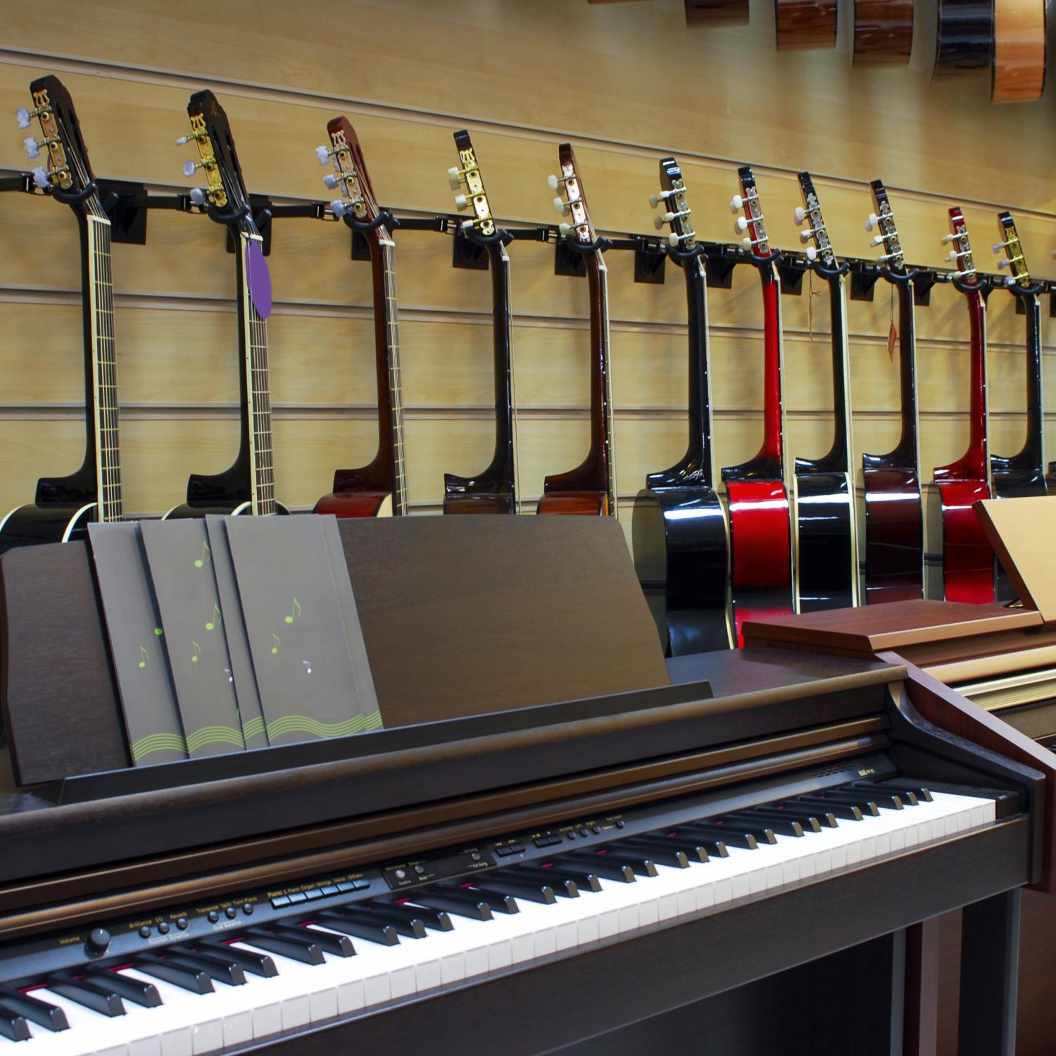Instruments in a music shop