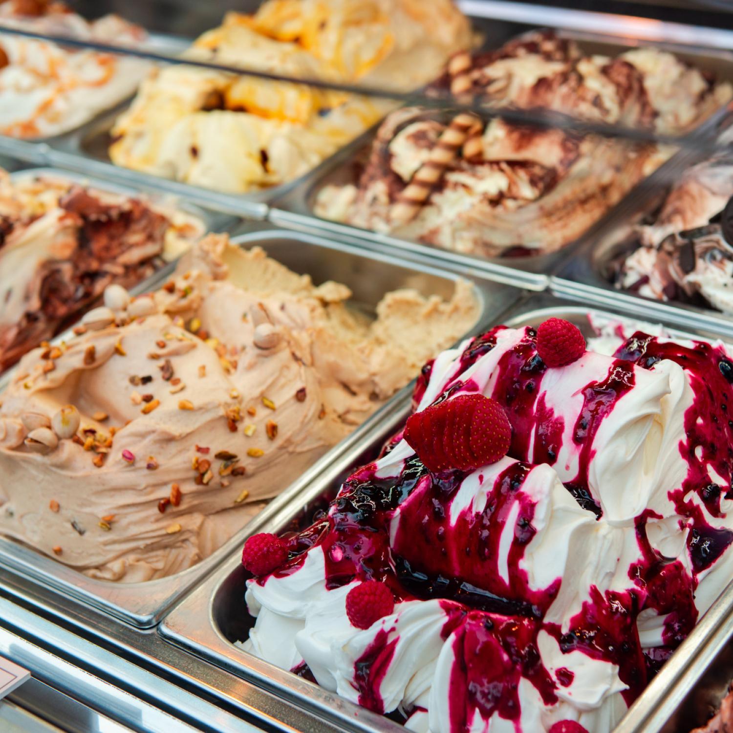 A selection of ice creams