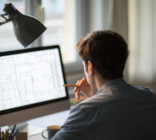 Person Working at Computer