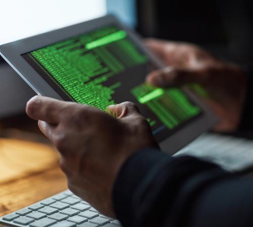 Computer code on a tablet