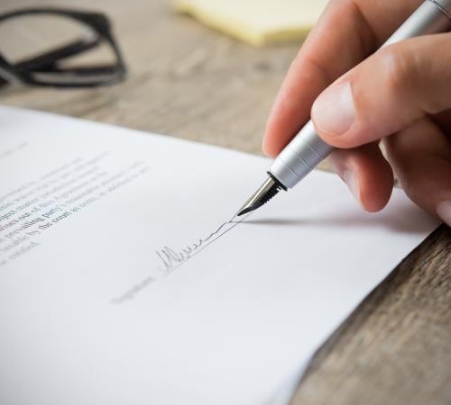 signing a document certificate