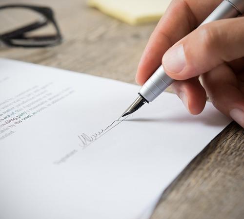 Person Signing Contract