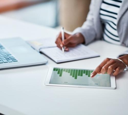 small business owner charts business risk