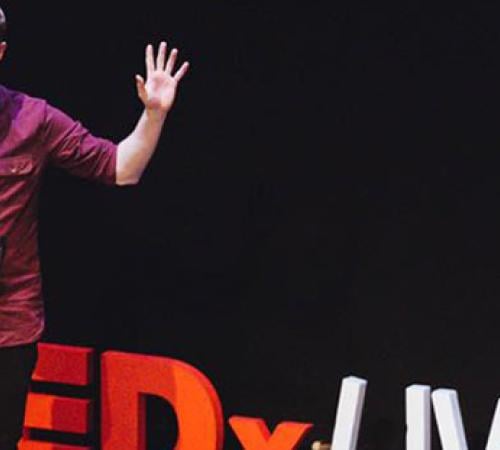young entrepreneur making a speech