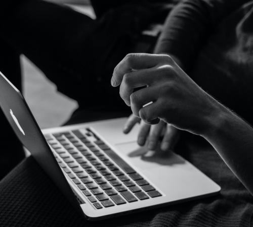 black and white laptop