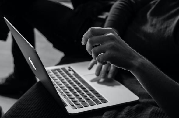 black and white laptop