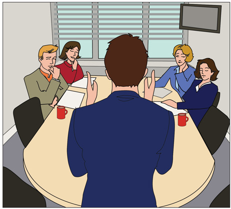 Illustration of man presenting