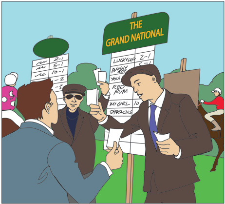 Bookies at The Grand National illustration