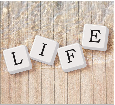 Life motto in scrabble letters