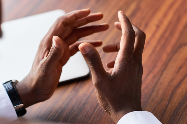 Gesticulating hands