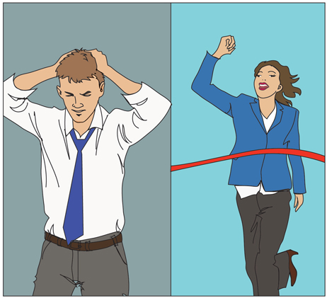 Business people competing