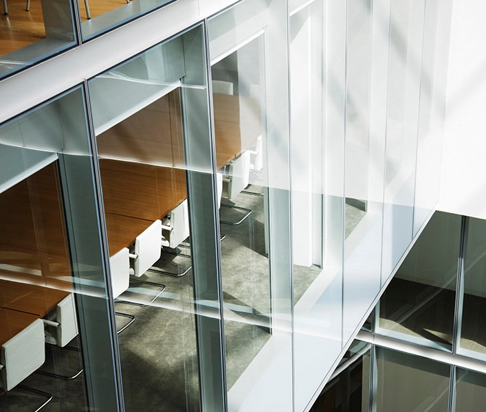 A view of a meeting room from the outside