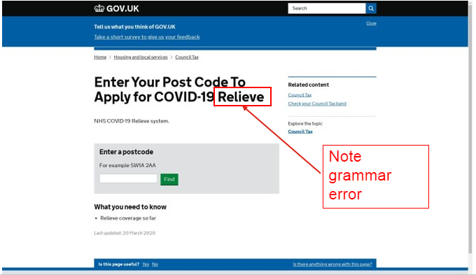 Grammar error example