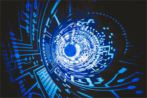 Blue Light Spiral