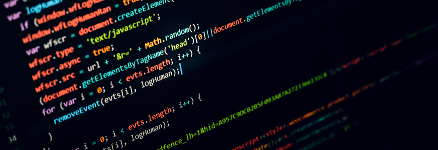 coloured javascript code on a black screen
