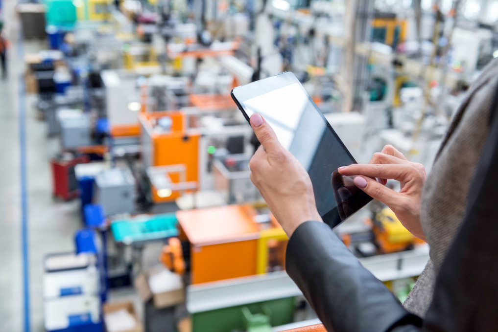 management consultant oversees factory operations