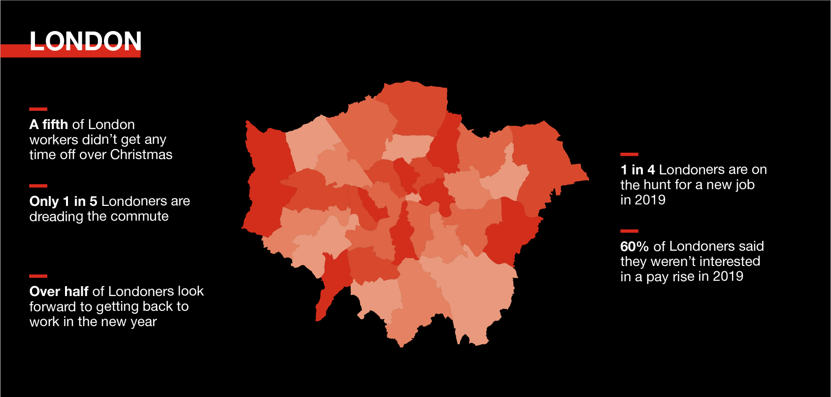 facts about professionals in london on a city map