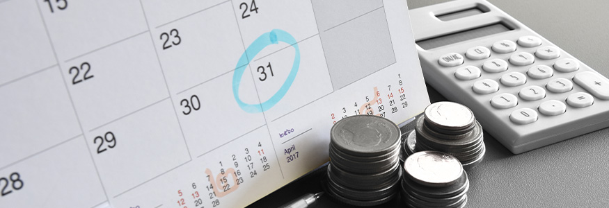 Calendar Marked End of Month