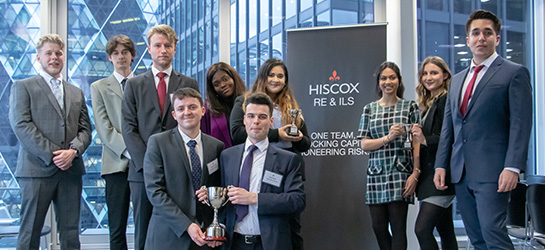 winners of the Hiscox university challenge Exeter university with trophies