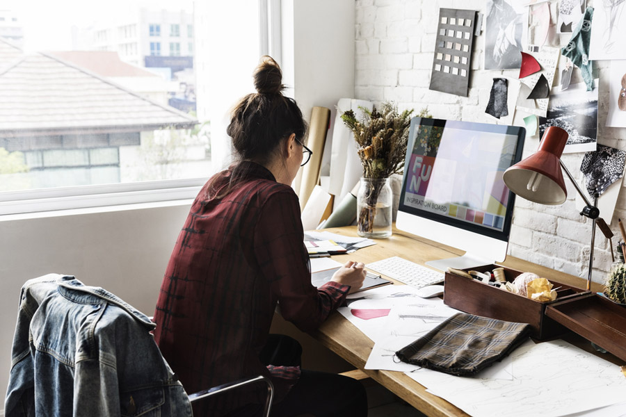 Women on Office Desk