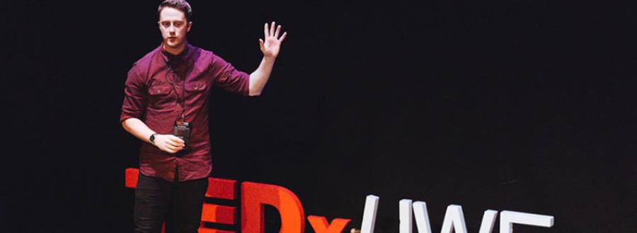 young entrepreneur making a speech