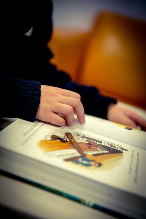 Children's picture book being read