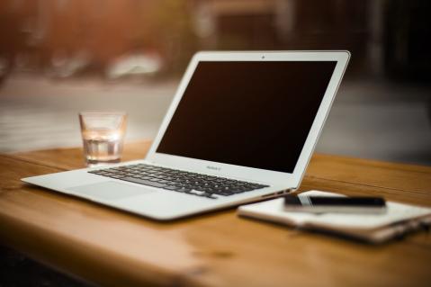 laptop home office setup