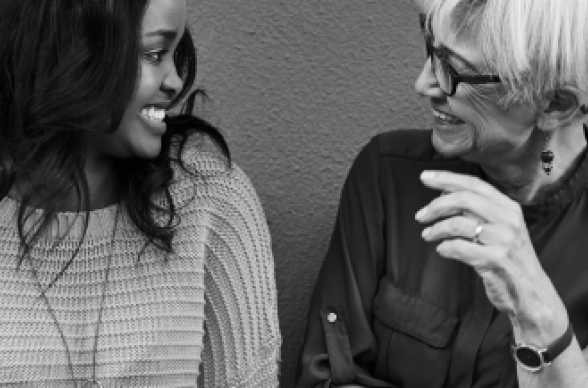two women having discussion